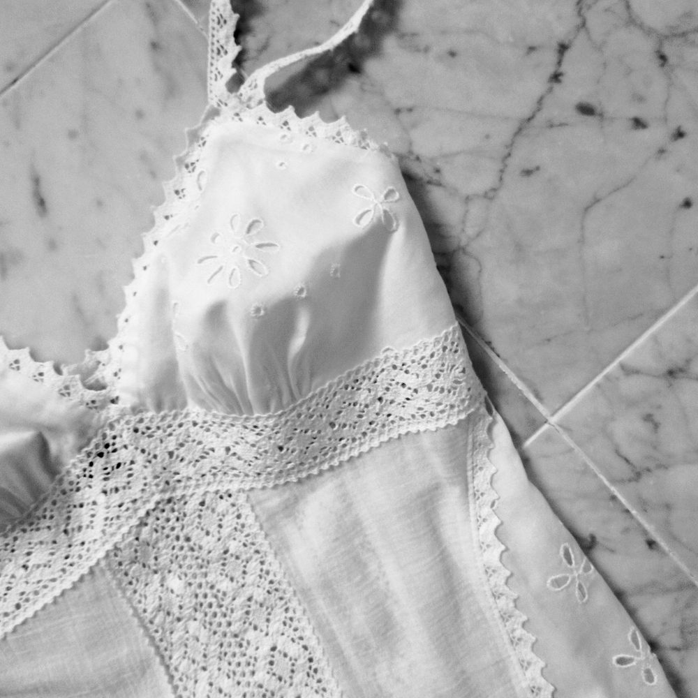 Lace cotton top white